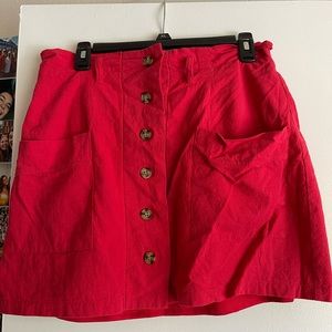 Red Button Skirt